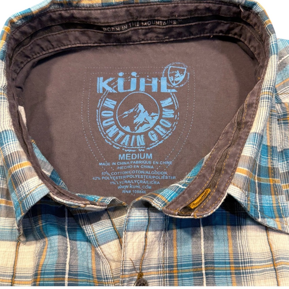 Kuhl plaid short sleeve shirt Mens Medium - Picture 6 of 11